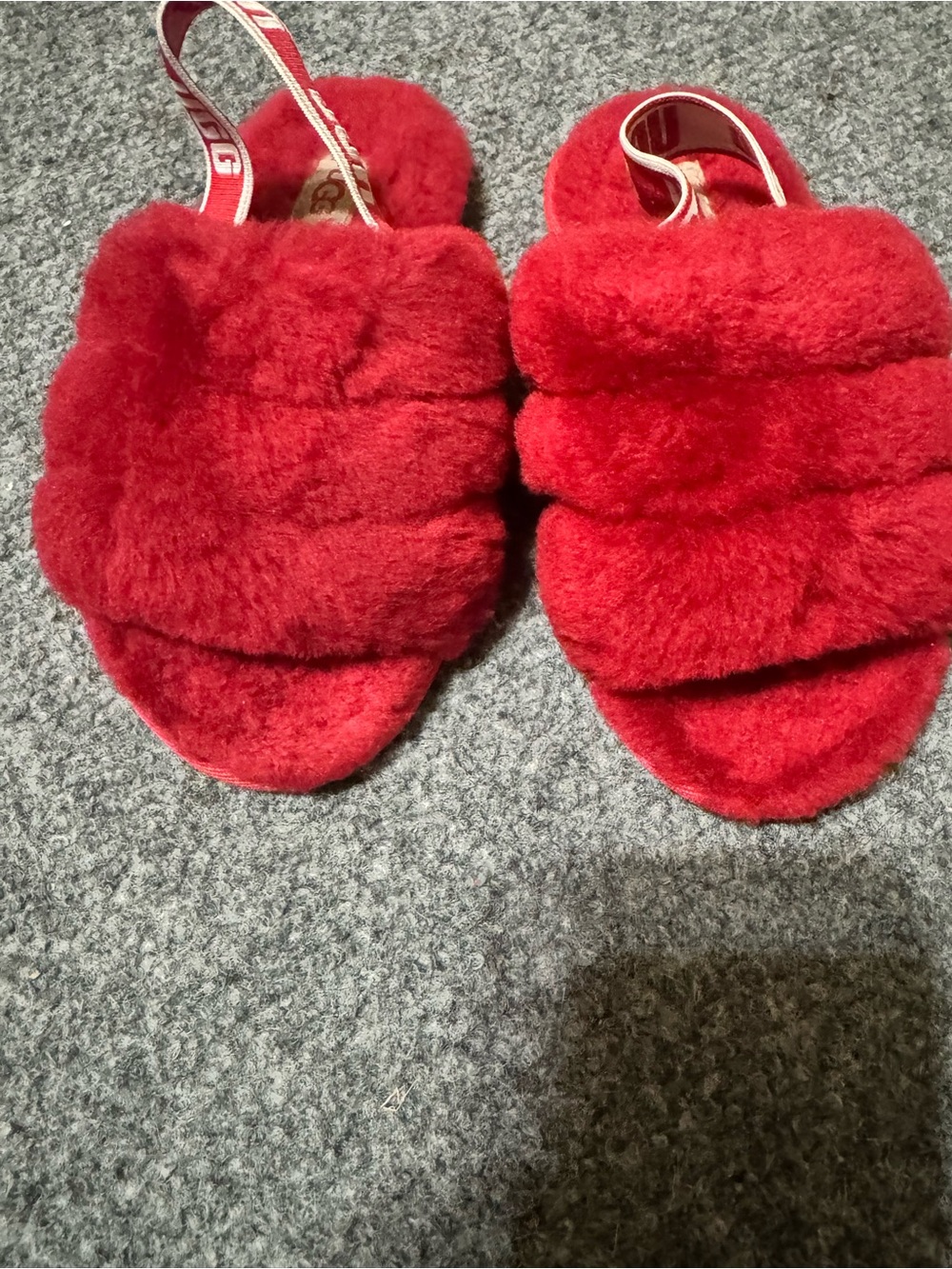 UGG Vibrant Red Plush Lined Slippers